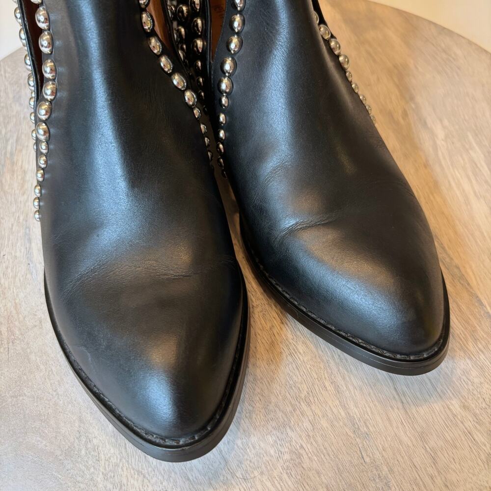 Jeffrey Campbell Rylance Black Leather Studded Ankle Booties Cut Out Size 8.5 - Picture 5 of 11